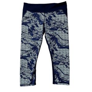 Under Armour Womens Heat Gear Compression Navy Blue Leggings Sz Large